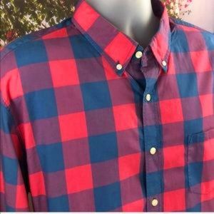 J. Crew Blue and Red Checkered Button Down
